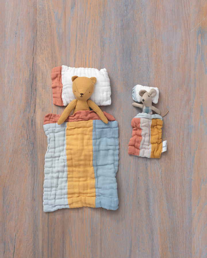 organic gauze doll pillow and blanket set