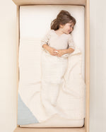 toddler aqua undyed organic cotton gauze geo baby blanket