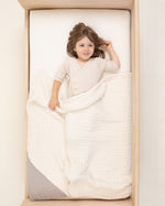 toddler grey undyed organic cotton gauze geo baby blanket