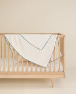 undyed organic cotton gauze lace trimmed baby blankets crib set
