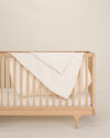 undyed organic cotton gauze lace trimmed baby blankets crib set