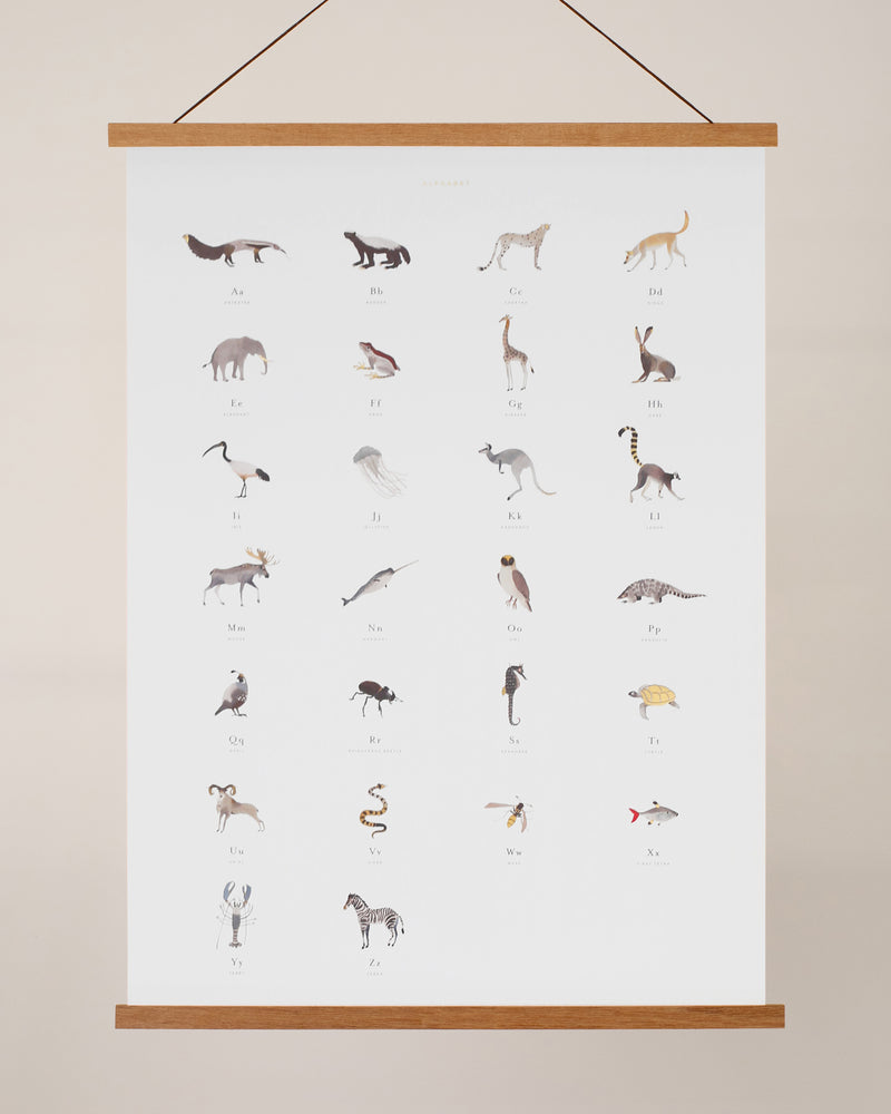 Animal Alphabet Poster, Nursery Décor
