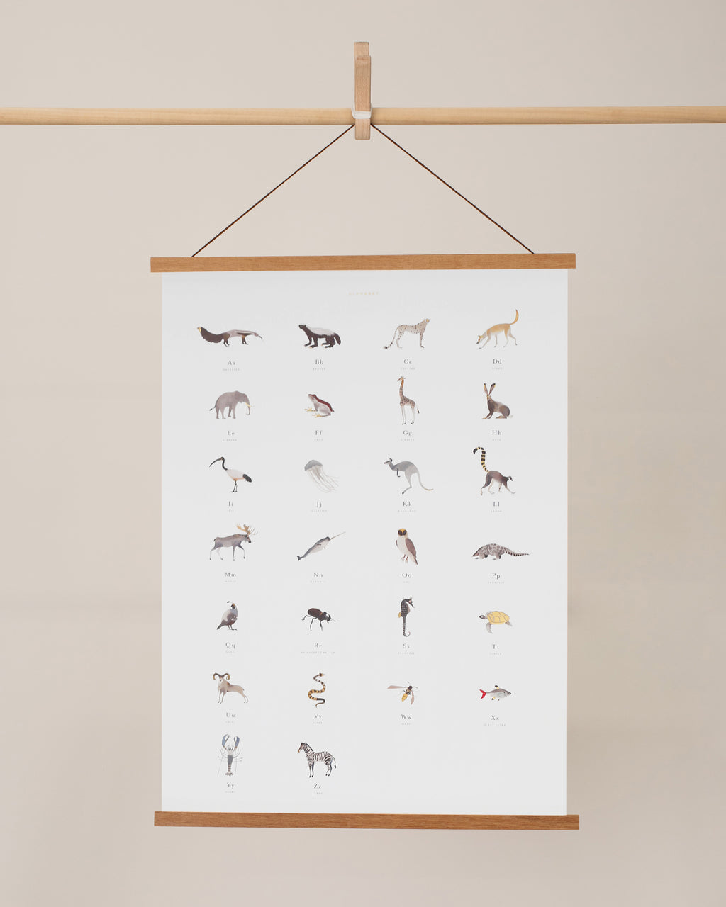 Kaori Drome and Katrin Coetzer alphabet art poster with accents of gold foil